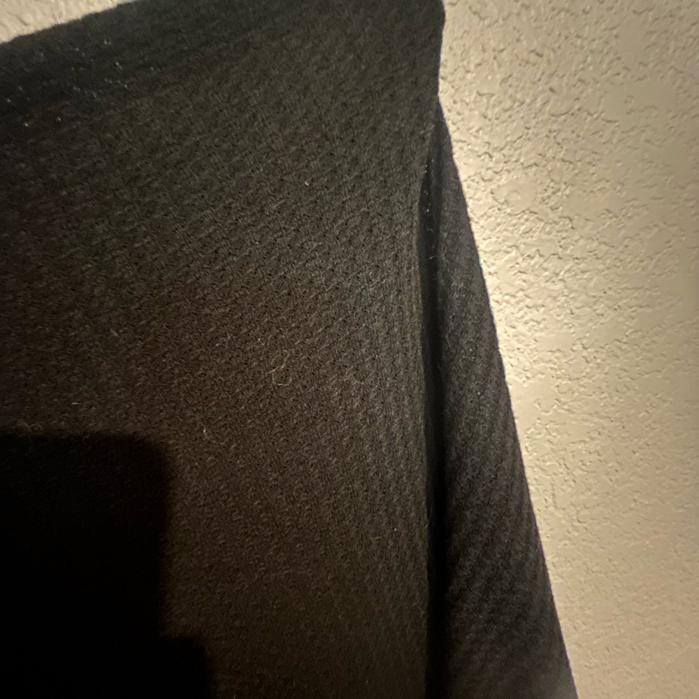 Black Waffle Knit Women's Shirt - Picture 3 of 3